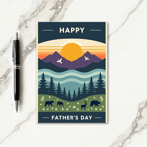 Scenic Fathers Day Mountain Card