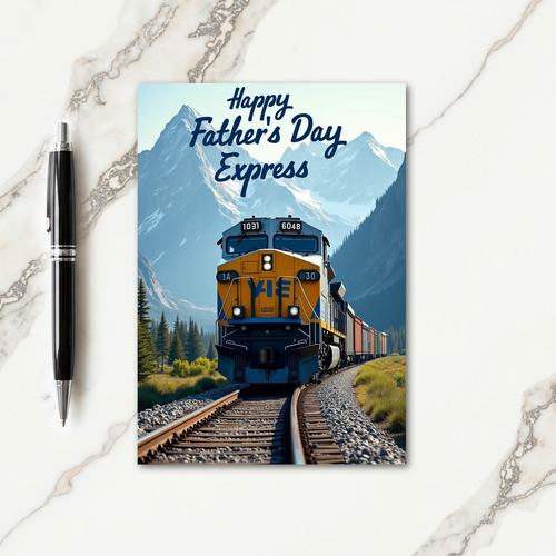 Scenic Fathers Day Train Card
