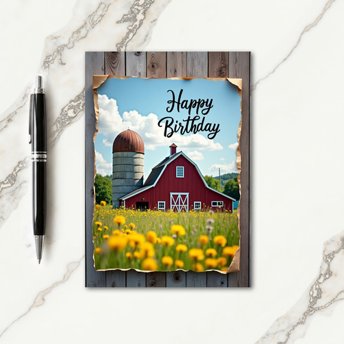 Scenic Golden Field Birthday Card