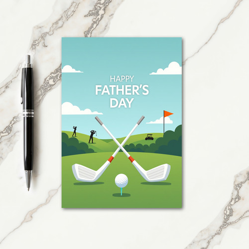 Scenic Golfing Fathers Day Card