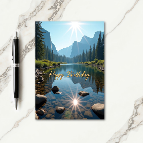 Scenic River Valley Birthday Card