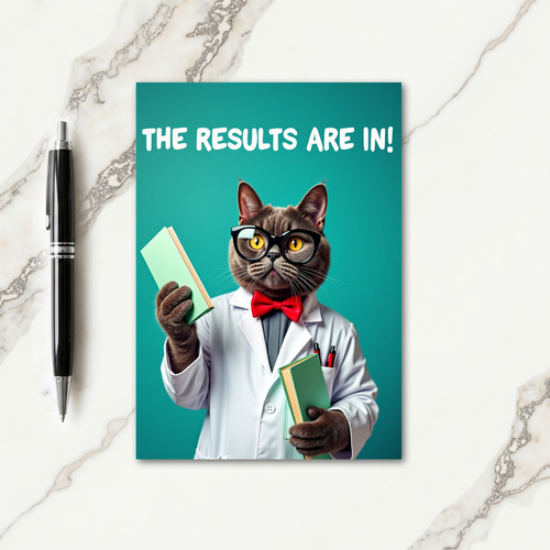 Scholar Cat Fathers Day Card