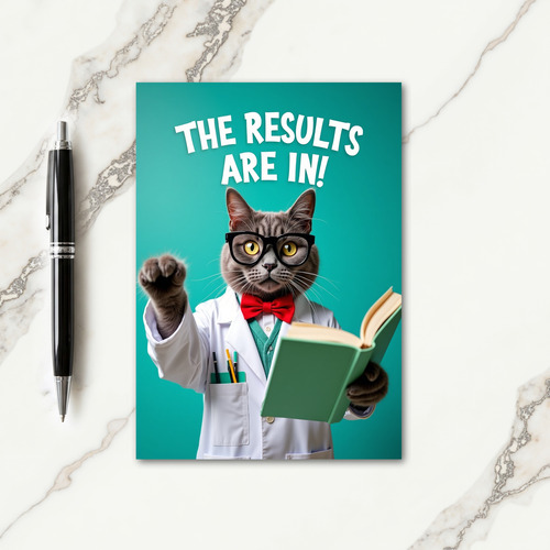 Scholarly Cat Fathers Day Card