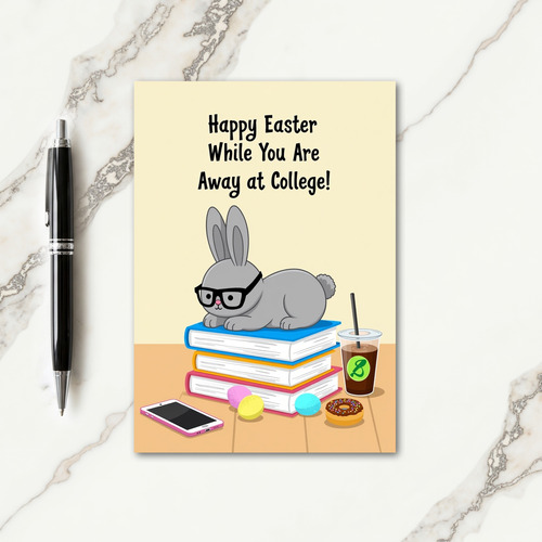 Scholarly Holiday Rabbit Card