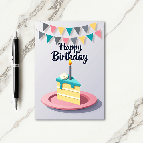 Script Birthday Cake Card