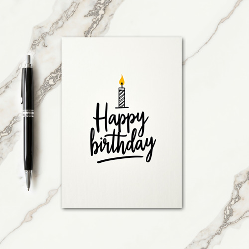Script Birthday Candle Art Card