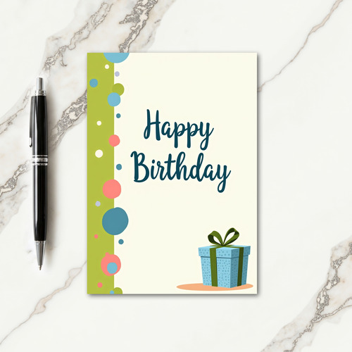 Script Birthday Circles Card