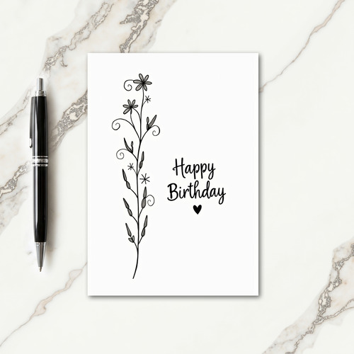 Script Bloom Birthday Card