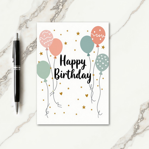 Script Star Birthday Card