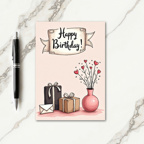 Scripted Birthday Banner Card