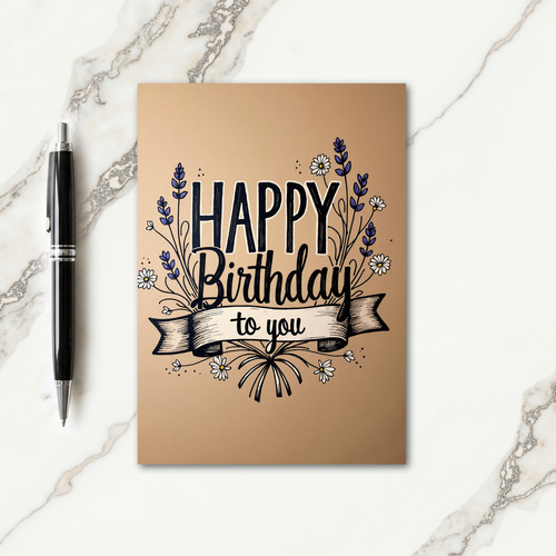 Scripted Birthday Ribbon Card