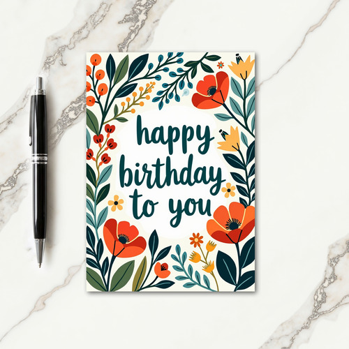 Scripted Bloom Birthday Card