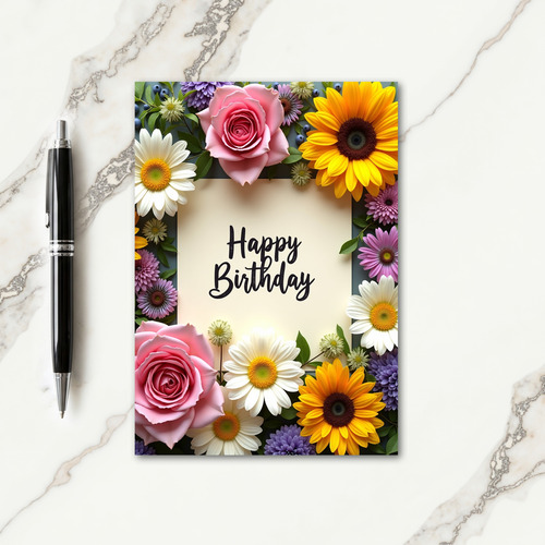 Scripted Blossom Birthday Card
