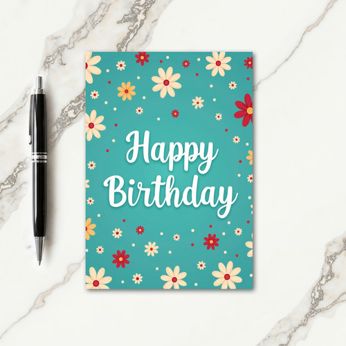 Scripted Daisy Birthday Card