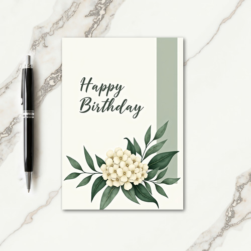 Scripted Flower Birthday Card