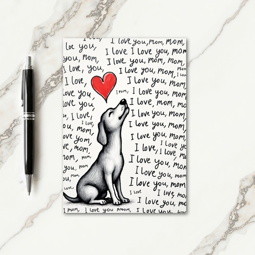 Scripted Love Dog Card