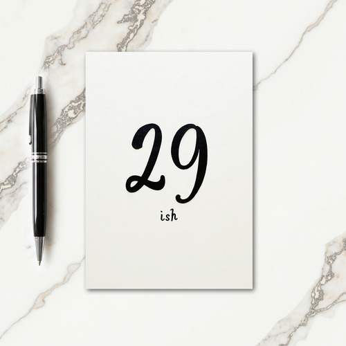 Scripted Numbers Birthday Card