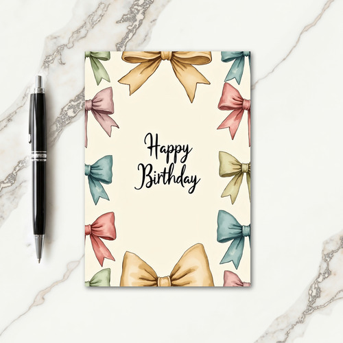 Scripted Pastel Birthday Card