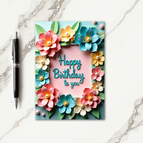 Sculpted Bloom Birthday Card