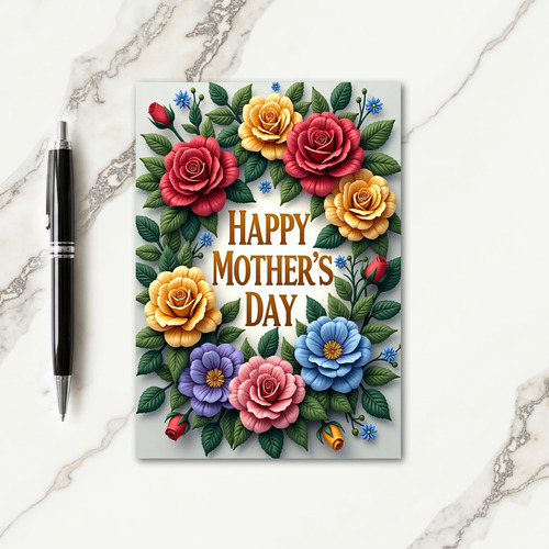 Sculpted Blooms Mothers Day Card