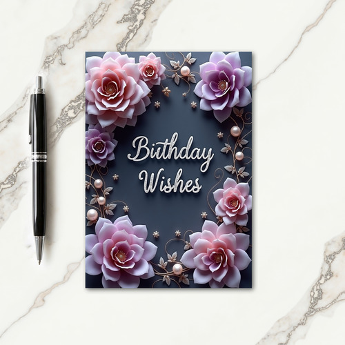 Sculpted Blossom Birthday Card