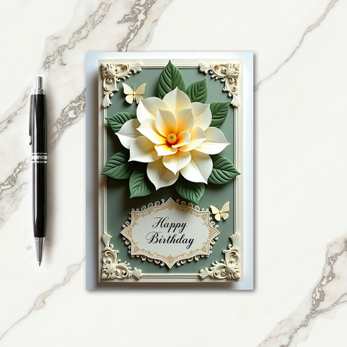 Sculpted Flower Birthday Card