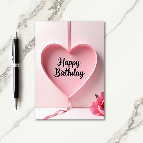 Sculpted Heart Birthday Card
