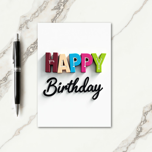 Sculpted Letter Birthday Card