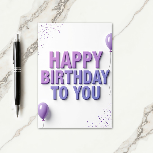 Sculpted Purple Birthday Card
