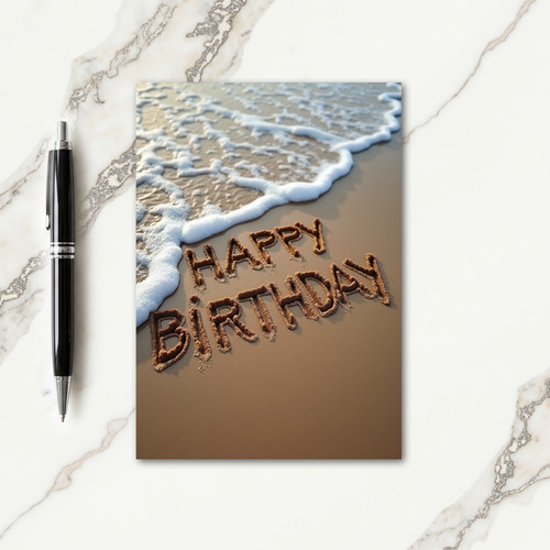 Sculpted Sand Birthday Card