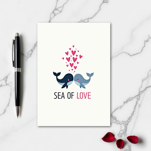 Sea Of Love Whale Card