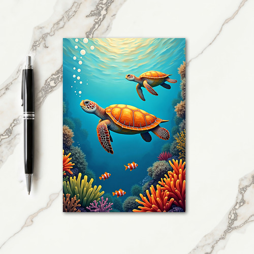 Sea Turtle Mothers Day Art Card