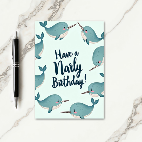 Sea Unicorn Birthday Card