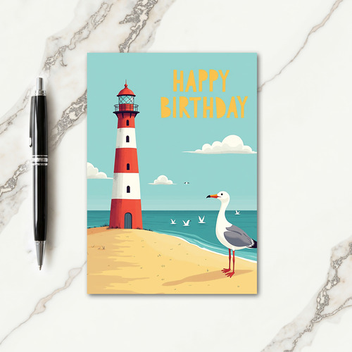 Seabird Shore Birthday Card thumbnail