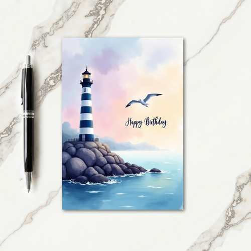 Seabird Sweet Birthday Seascape Card