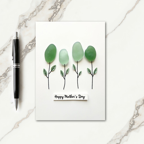 Seaglass Floral Mothers Day Card