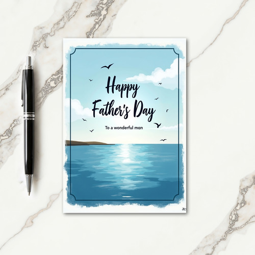 Seascape Fathers Day Greet Card