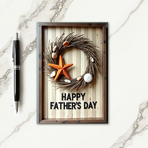 Seashell Wreath Fathers Day Card