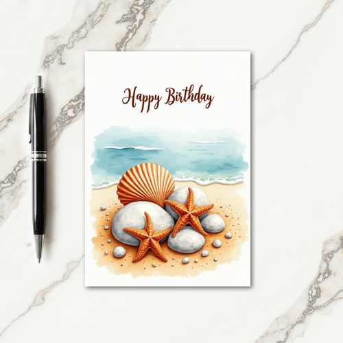 Seaside Birthday Shell Card