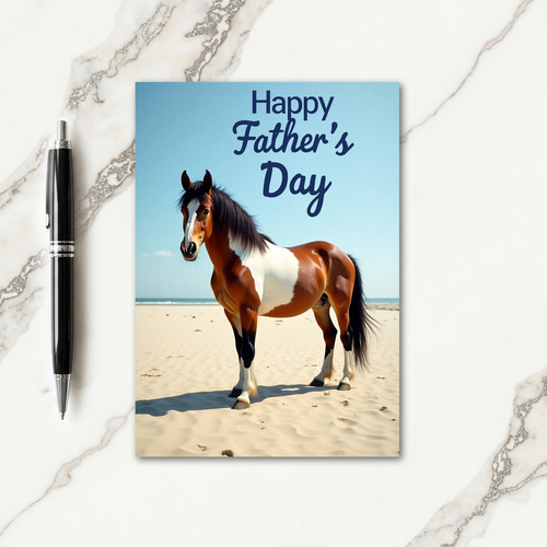 Seaside Equine Fathers Day Card