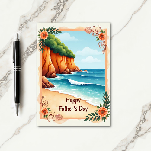 Seaside Fathers Day Floral Card
