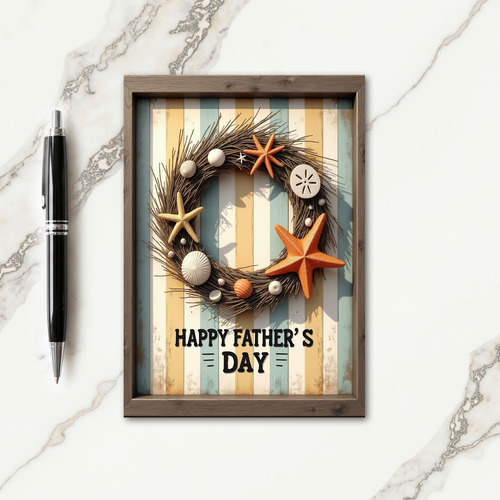 Seaside Fathers Day Marine Card