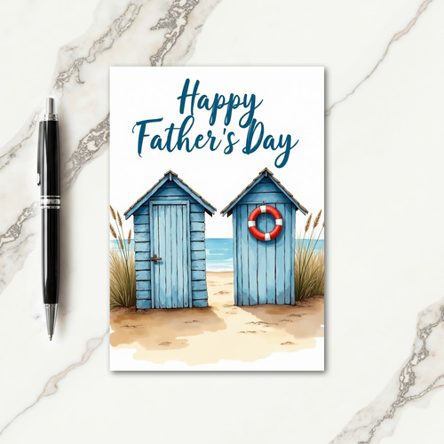 Seaside Fathers Day Message Card
