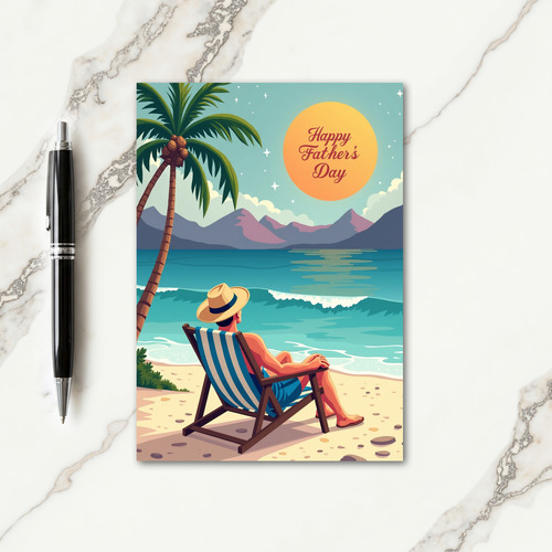 Seaside Fathers Day Scene Card