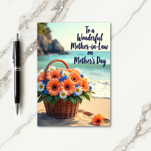 Seaside Floral Mothers Day Card