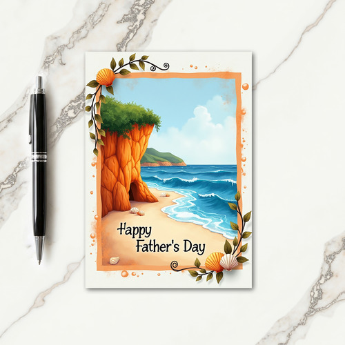 Seaside Happy Fathers Day Card