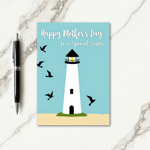Seaside Lighthouse Mothers Day Card