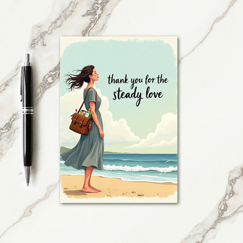 Seaside Mom Thank You Card