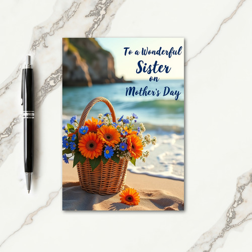 Seaside Mothers Day Basket Card