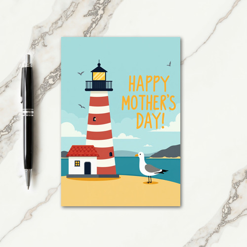 Seaside Mothers Day Message Card